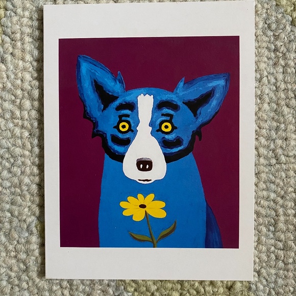 Y2K I George Rodrigue I Matted "Daisy" Blue Dog Note Card - Picture 9 of 16